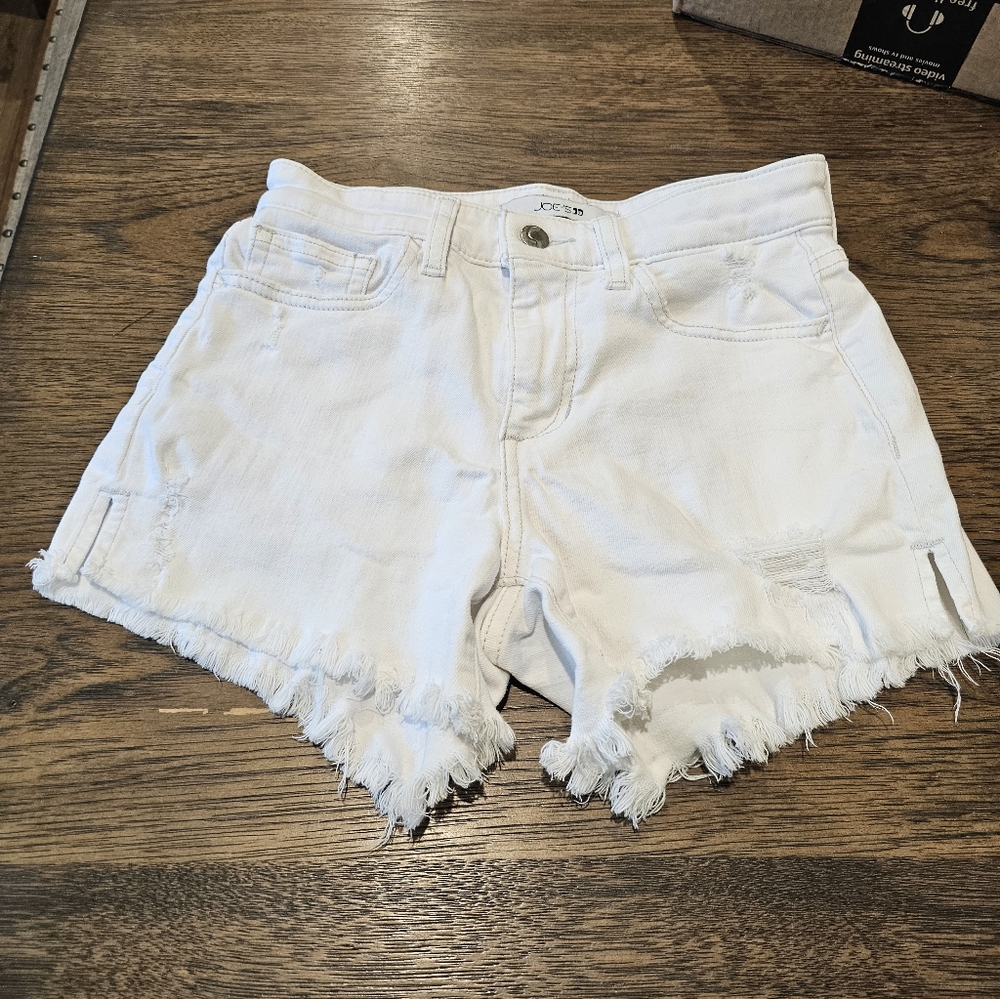 Joe's Jeans Frayed Hem White Jean Shorts